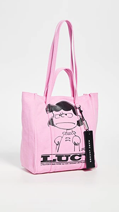 Marc Jacobs X Peanuts The Tag Tote 27 In Pink