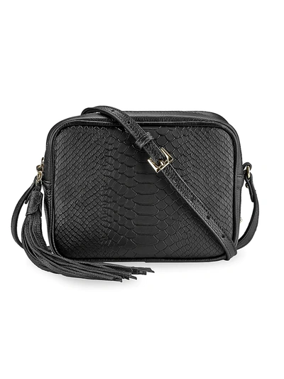 Gigi New York Madison Python-embossed Leather Camera Bag In Black