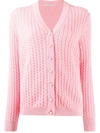Alessandra Rich Twisted Rope Detail Cardigan In Pink