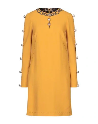 Dolce & Gabbana Short Dresses In Yellow