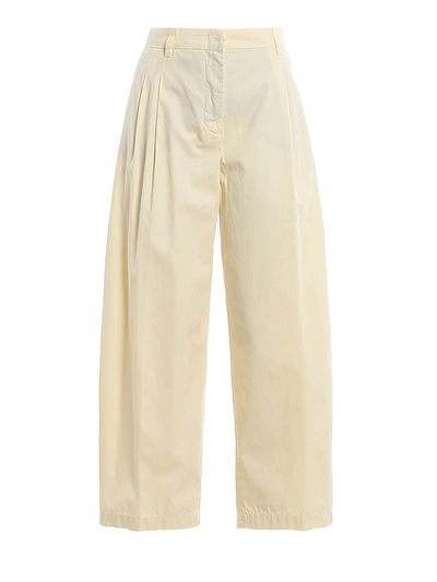 Aspesi Gabardine Trousers In Cream