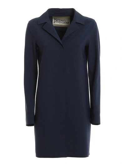 Herno Scuba Overcoat In Blue