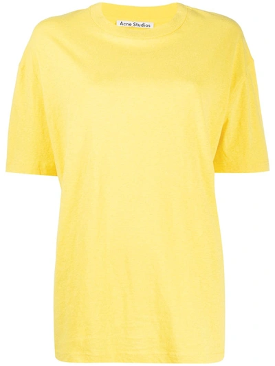 Acne Studios Reverse-label T-shirt In Yellow