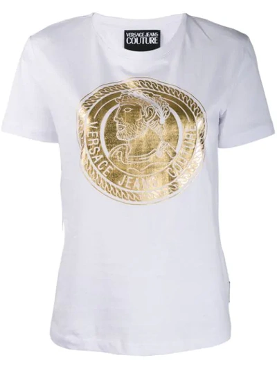 Versace Jeans Couture Golden Print T-shirt In White