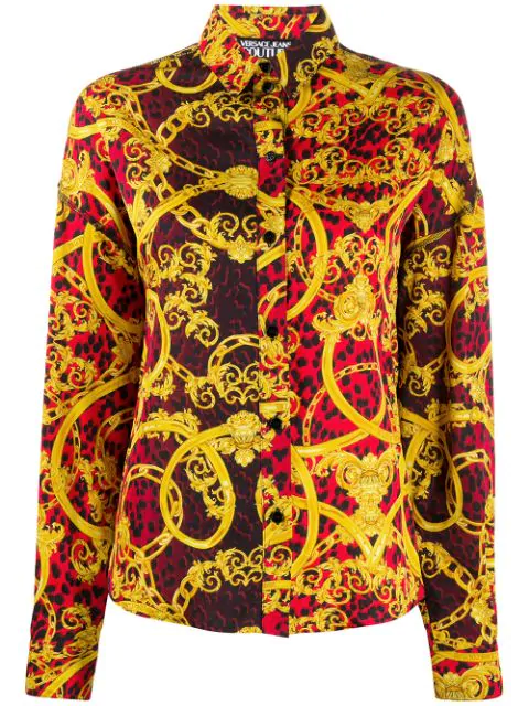 versace chain print shirt