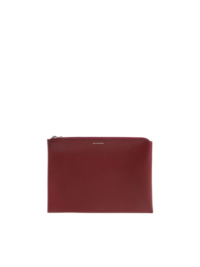 Acne Studios Malachite Burgundy Clutch In Red