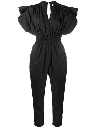 Iro Pleona Ruffled Cotton-poplin Jumpsuit In Black