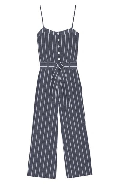 Rails Harper Tie Waist Crop Jumpsuit In Lapis Stripe