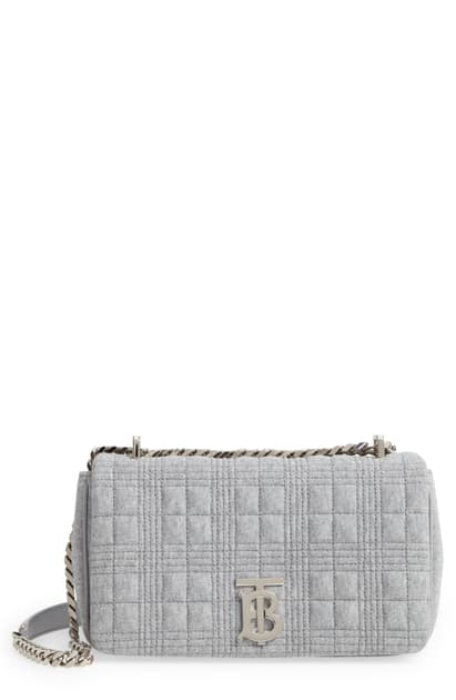 grey quilted shoulder bag