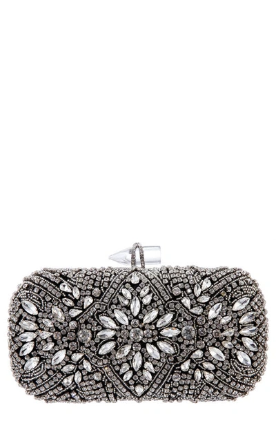 Nina Gelsey Crystal Embellished Minaudiere In Black/ White