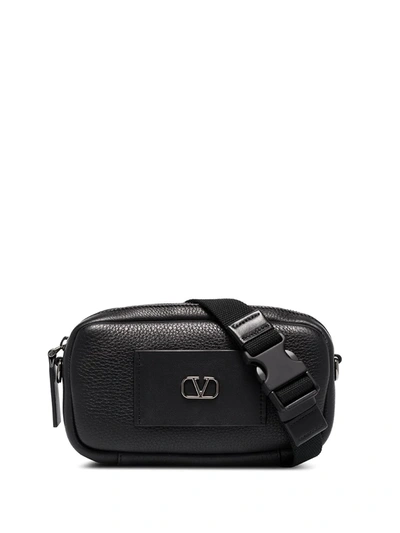 Valentino Garavani Black Vlogo Leather Cross Body Bag
