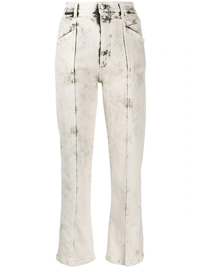 Stella Mccartney Stitched Bleached Straight Jeans In Grey