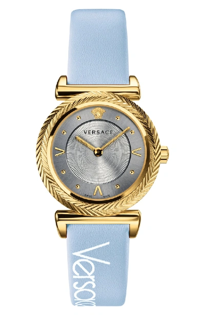 Versace Collection V-motif Vintage Logo Watch, 35mm In Blue