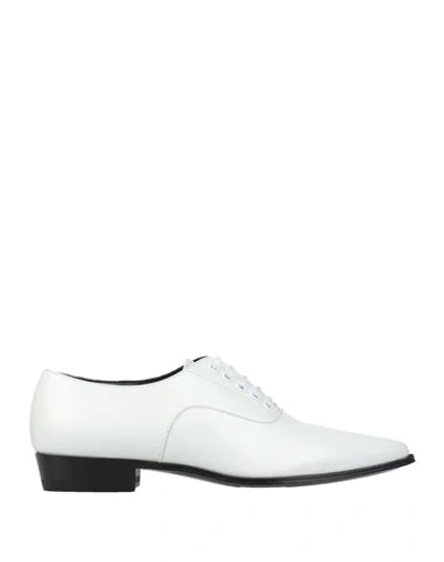 Celine Lace-up Shoes In White