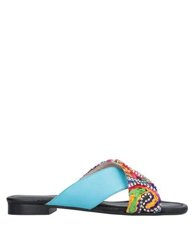 Anna Baiguera Sandals In Turquoise