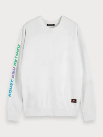 Scotch & Soda Tie Dye Artwork Sweatshirt In White