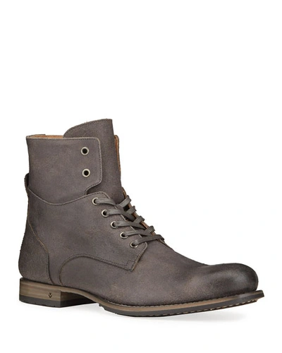 John Varvatos Men's Six O Six Convertible Leather Combat Boots In Lead