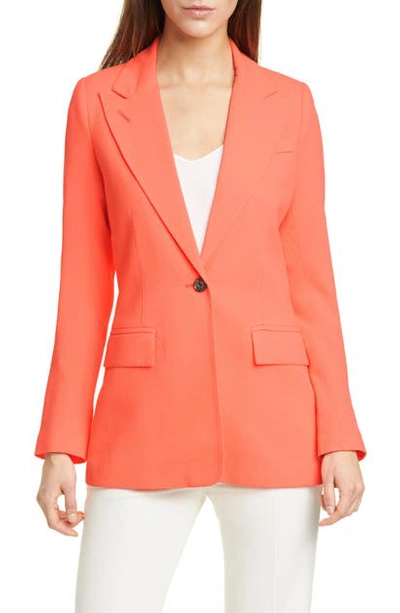 Smythe Tailored Wool Blazer In Neon Tangerine