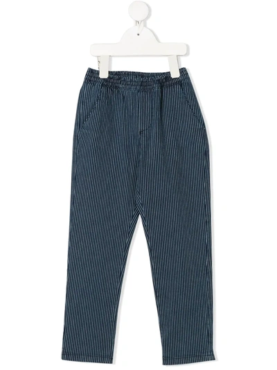 Bonpoint Kids' Pinstriped Trousers In Blue