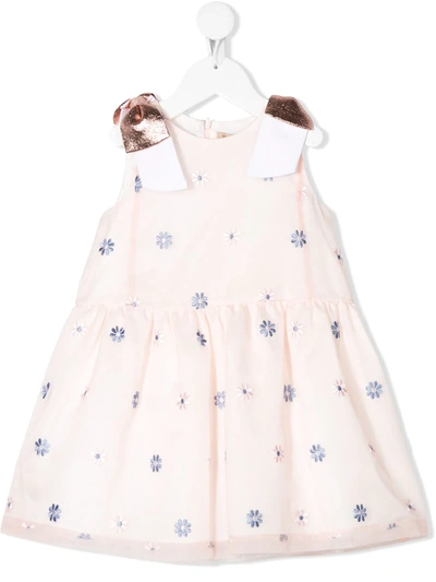 Hucklebones London Kids' Dropped Waist Bodice Dress In Pink