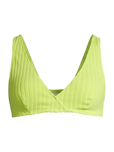 Solid & Striped Women's The Beverly Bikini Top In Chartreuse Rib