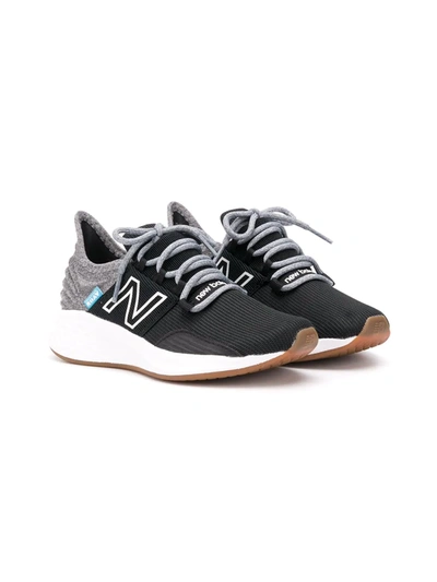New Balance Kids' Ribbed Lace-up Trainers In Black