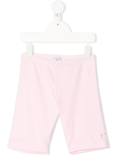Monnalisa Logo Straight-leg Trousers In Pink