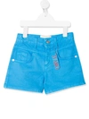 Alberta Ferretti Kids' 'ti Amo' Denim Shorts In Blue