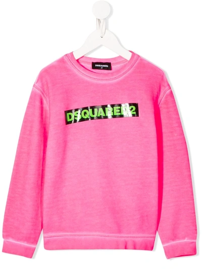 Dsquared2 Teen Logo Print Sweatshirt In Pink