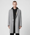 Allsaints Hanson Coat In Light Gray
