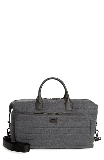 grey holdall bag
