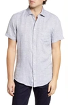 Rodd & Gunn Ellerslie Linen Textured Classic Fit Button-up Shirt In Smoke