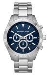 Michael Kors Layton Chronograph Bracelet Watch, 45mm In Silver/blue