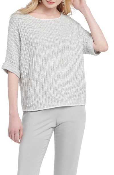Nic And Zoe Nic+zoe Petites Glow For It Jumper In Pale Smoke