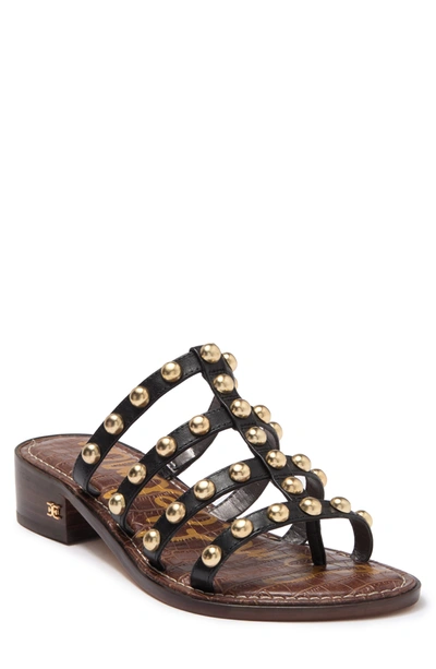 Sam Edelman Women's Juniper Studded Leather Gladiator Sandals In Black Leather