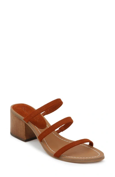 Splendid Women's Meli Strappy Mid-heel Sandals In Cognac Suede