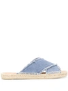 Castaã±er Palmera Flat Canvas Espadrille Sandals In Blue