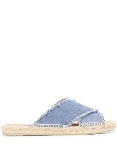 Castaã±er Palmera Flat Canvas Espadrille Sandals In Blue