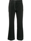 Marni Contrast Topstitching Trousers In Black