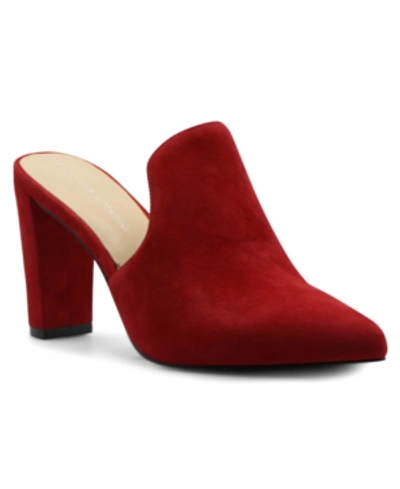 Adrienne Vittadini Women's Nella Heeled Mules Women's Shoes In Scarlet