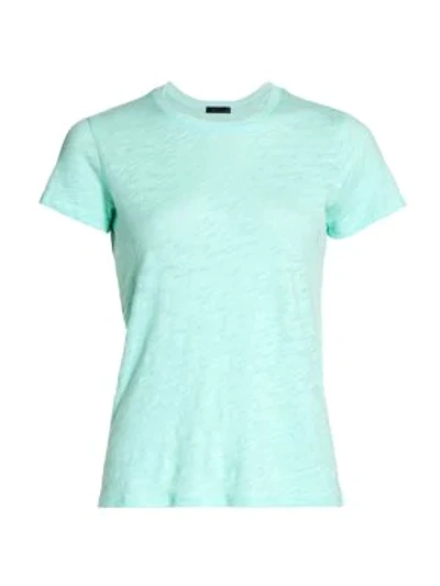 Atm Anthony Thomas Melillo Women's Cotton Schoolboy Crewneck Tee In Aqua