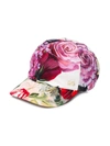 Dolce & Gabbana Kids' Rose Print Cap In Pink