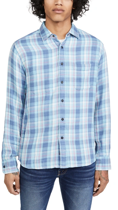 Faherty Cloud Summer Blend Plaid Button-up Shirt In Catalina Plaid