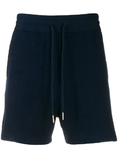 Thom Browne Seersucker Mid-thigh Shorts In Blue