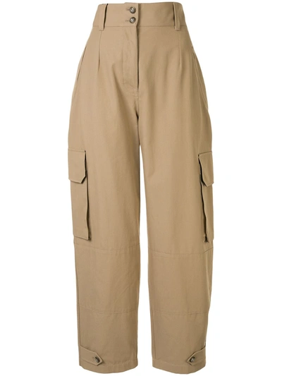 Dolce & Gabbana Panama Cargo Pants With Large Pockets In Brown