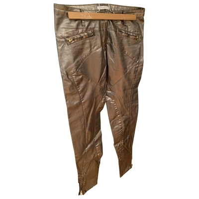 Pre-owned Faith Connexion Straight Pants In Gold