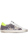 Golden Goose Pink And Grey Superstar Glitter Sneakers In Rose-pink