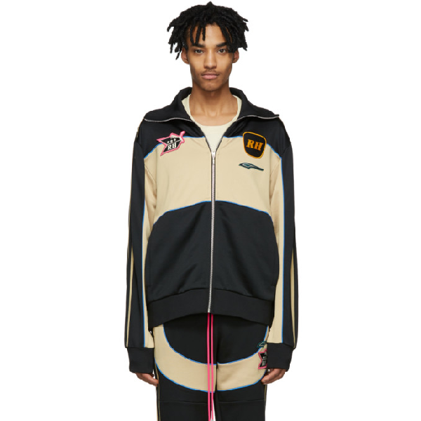 Rhude X Logo Embroidered Track Jacket In Black | ModeSens