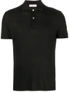 Sandro Short-sleeved Burnout Polo Shirt In Black