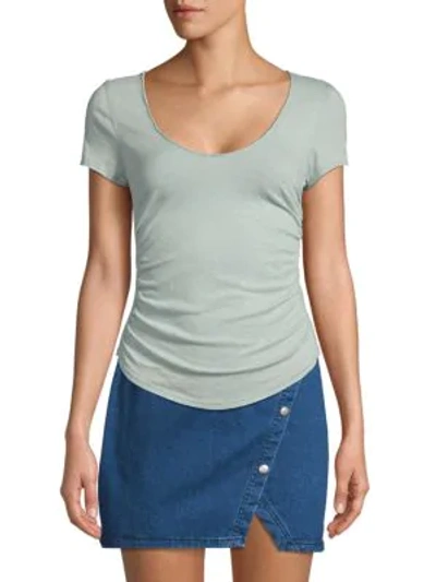 Free People Sonnet Ruched Scoop-neck T-shirt In Sea Sage
